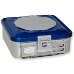 Container sterilizare cu 2 valve, model mic, baza perforata