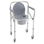 Scaun WC de camera pliabil cu roti, functie 4 in 1