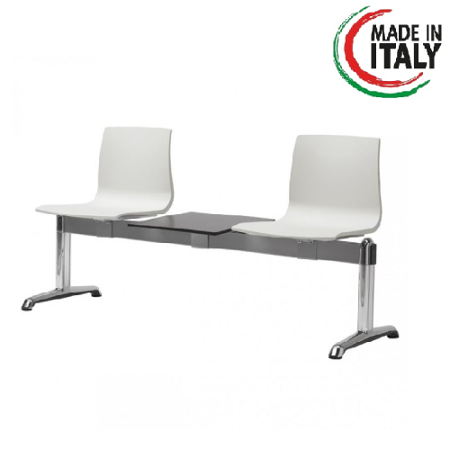 Banca sala asteptare 2 locuri cu masuta - sezut Tehnopolimer Ignifug PREMIUM