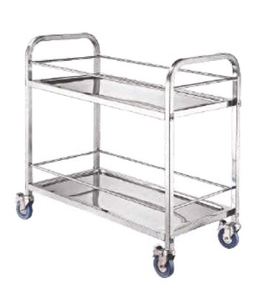 Carucior transport alimente 2 polite Inox cu protectie, 750x400x835 mm