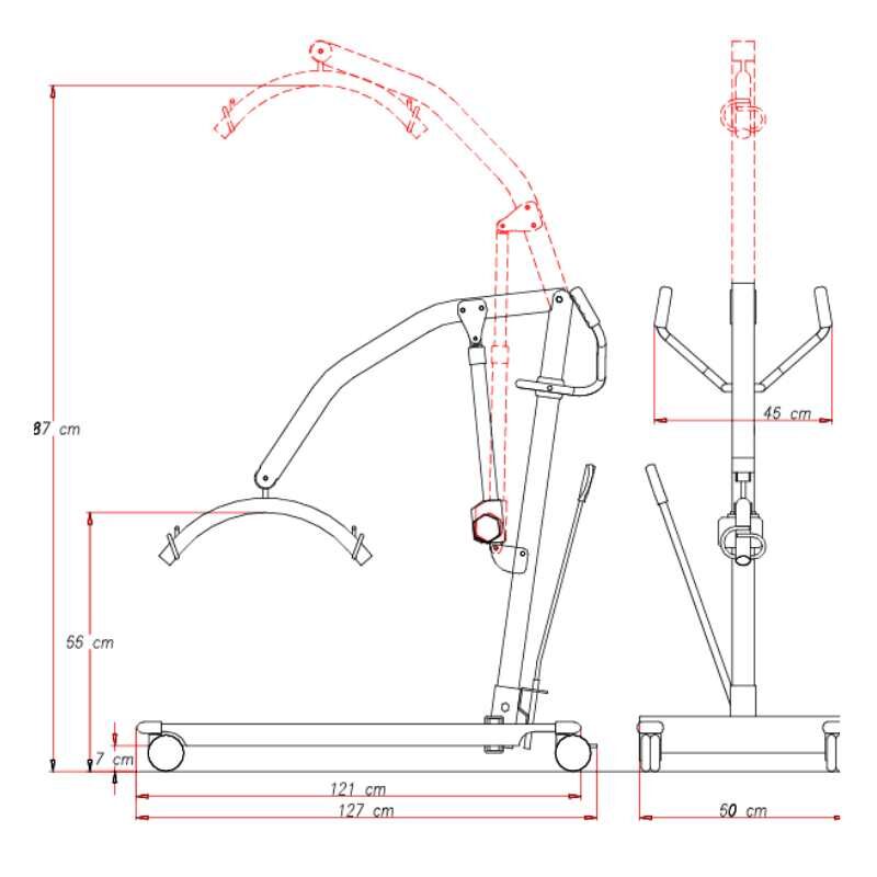 Macara transfer pacienti, electric - 150 kg