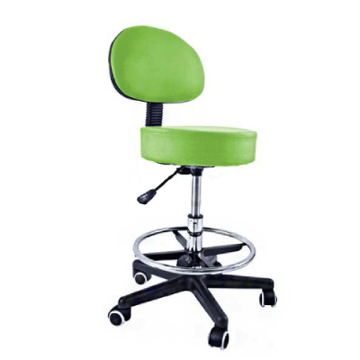 Taburet cu spatar si inel sprijin picior H 50/65cm