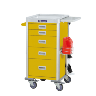 Troliu medicamente Galben, ingust, cu 5 sertare