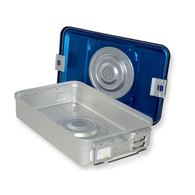 Container sterilizare 2 valve, model mediu, baza perforata - imagine 2