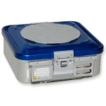 Container sterilizare cu 2 valve, model mic, baza perforata