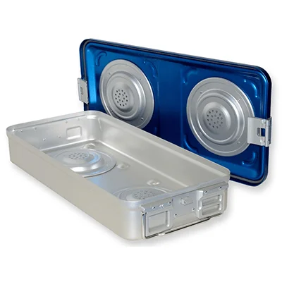 Container sterilizare cu valva, model mare, baza perforata - imagine 2