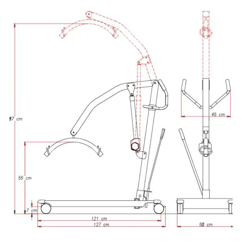 Macara transfer pacienti, electric - 150 kg - imagine 2