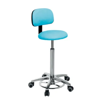 Taburet bloc operator cu spatar, reglabil pe inaltime H 58/83 cm NEGRU - imagine 1