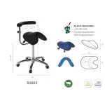 Taburet cu sezut tip PONEY si spatar tip brat H 66/86cm - imagine 2