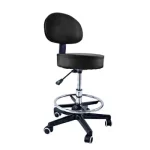 Taburet cu spatar si inel sprijin picior H 50/65cm