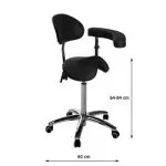 Taburet medical cu sezut tip PONEY spatar si suport brat H 66/86cm - imagine 2