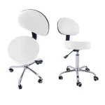 Taburet spatar cu baza din otel cromat H 50/65cm - imagine 4