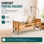 Pat electric medical spital, somieră din lemn, cu 5 funcții, reglabil, cu laterale și ridicare electrică pe secțiuni - imagine 4
