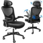 Scaun Ergonomic de Birou Reglabil cu Tetieră și Brațe Rabatabile