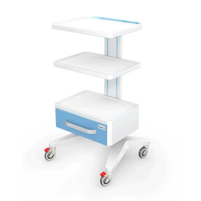 Cart aparatura medicala cu sertar si 2 rafturi