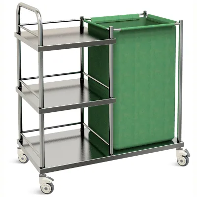 Carucior INOX lenjerie curata-murdara SKH027