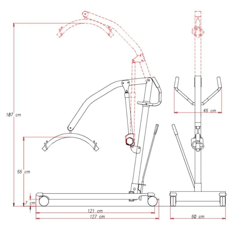 Elevator transfer pacienti, Electric Minilifter - 150 kg